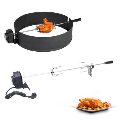 New BBQ Grill Spit Roaster w/ 120 cm long cable Rod Outdoor Electric Rotisserie Kit