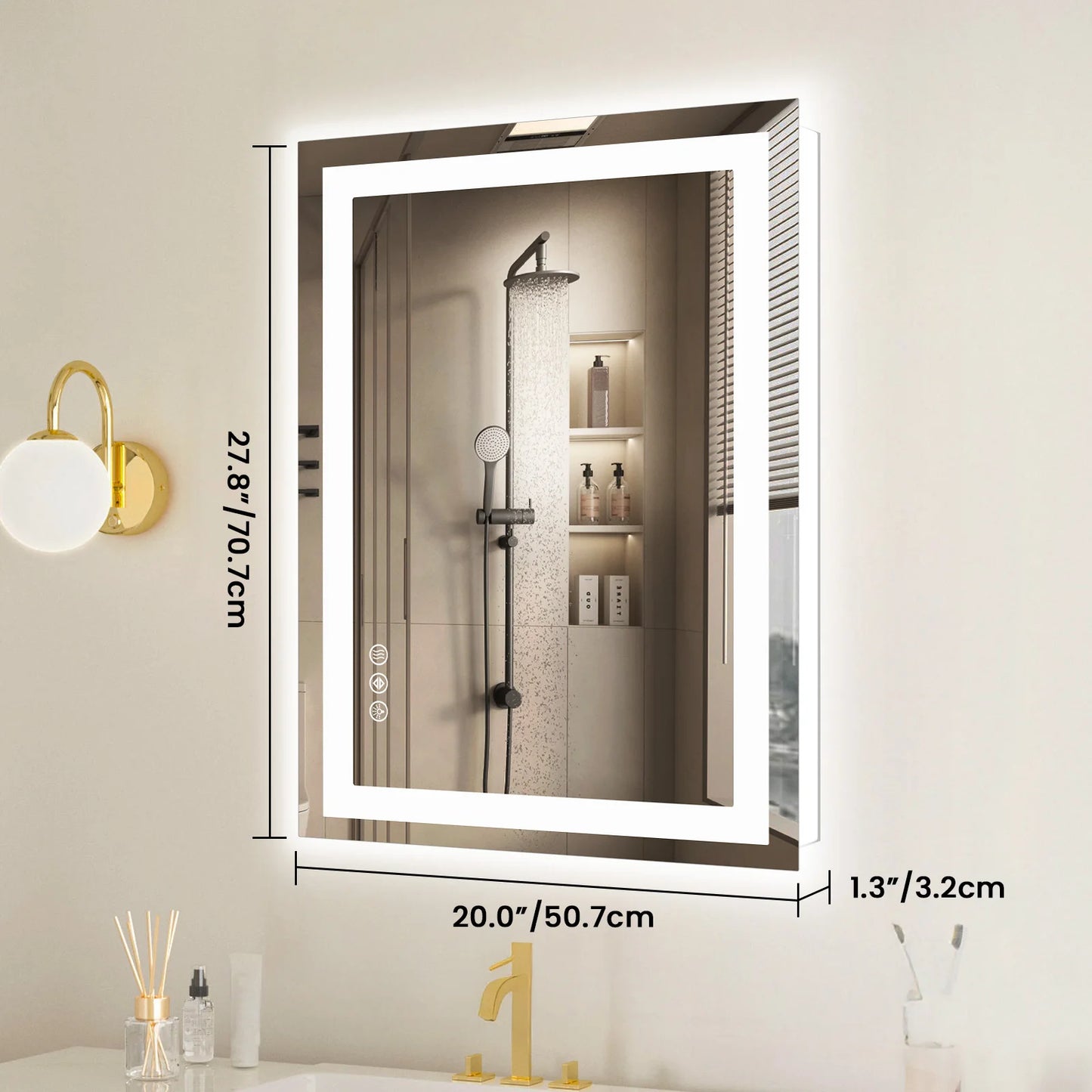 LED Bathroom Vanity Mirror Front Light and Backlit