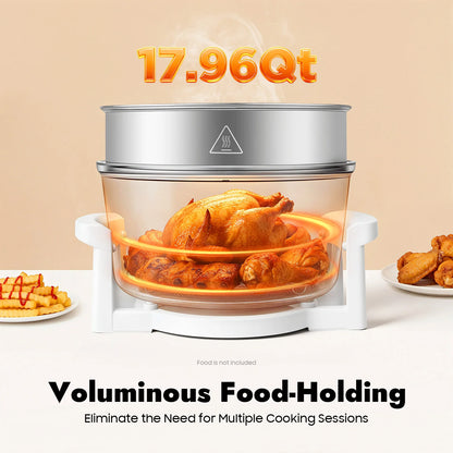 360° Hot Air Circulation Oil-Free Cooker with Grill Rack for Home Kitchen