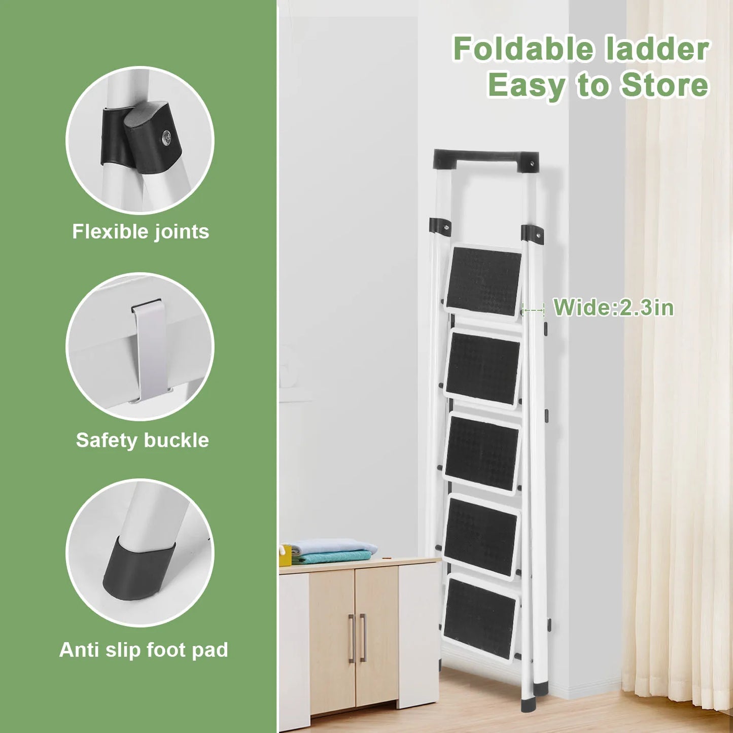 Heavy-Duty Step Ladder with Handrail