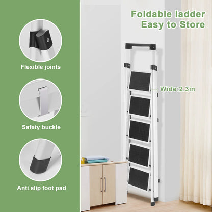 Heavy-Duty Step Ladder with Handrail
