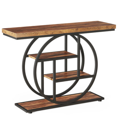 4-Tier Entryway, Console Table, 41.3-Inch Industrial Sofa Table for Living Room