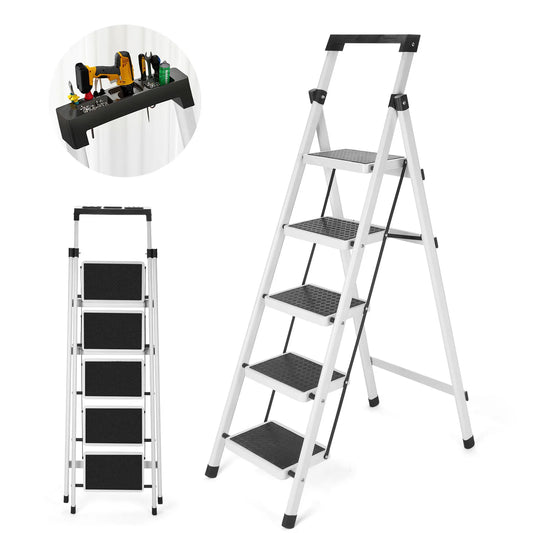 Heavy-Duty Step Ladder with Handrail