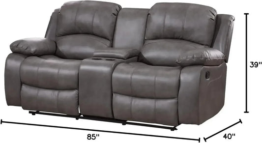 2PC Leather Air Reclining Sofa And Loveseat Set