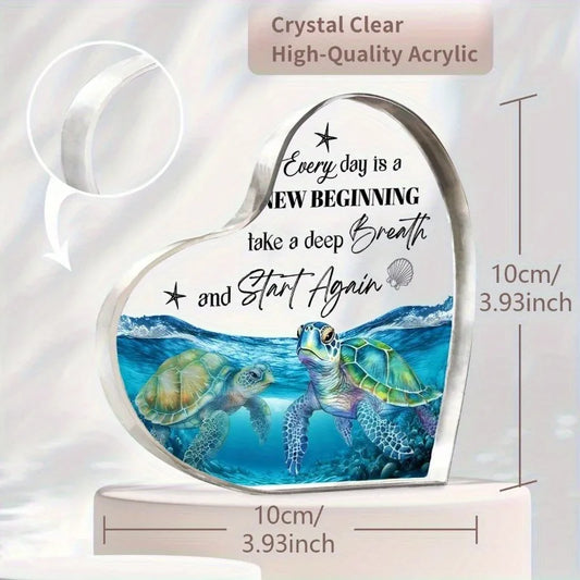 Blue Sea Turtle Acrylic Decor