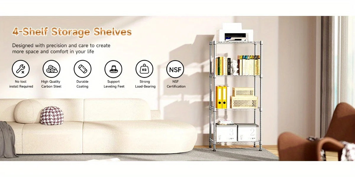 Multi-Tier Steel Utility Shelving Unit