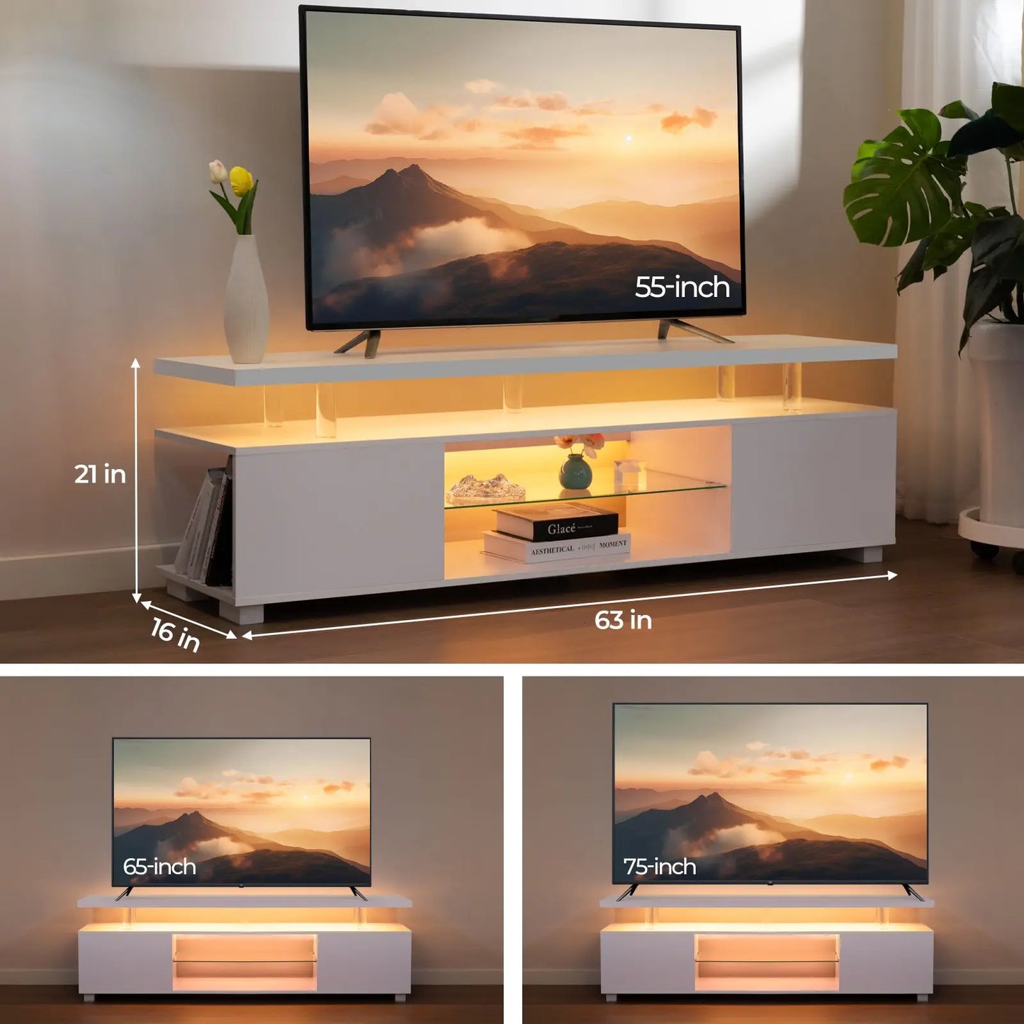 LED TV Stand / Entertainment, Gaming Center for TV with Storage