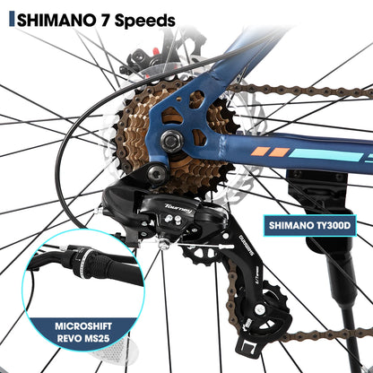 20 Inch Fat Tire Mountain Bike, 7-Speed, Dual-Disc Brake