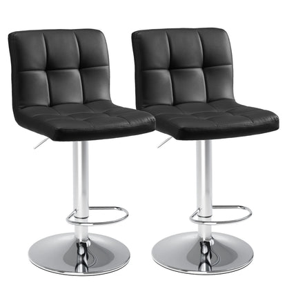 PU Leather Upholstered Bar Stools Set of 2, Counter Height, Comfortable Backrest, SGS Certified Gas Gylinder