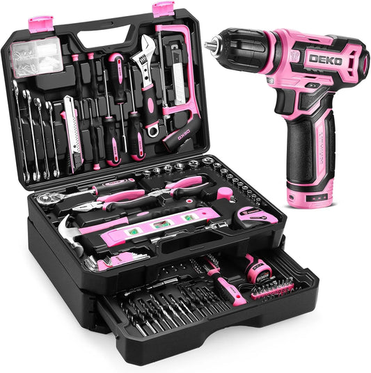 Home Mechanic Toolbox with 12V Power Cordless Drill