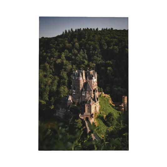 Mid-Century Gothic Castle Scenery Floating Framed Canvas Poster for Home Decoration