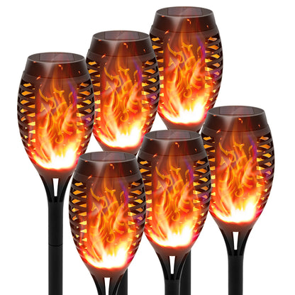 4/6/8/12Pcs Solar Powered Flickering Flame LED Torch Light