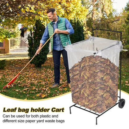 Adjustable 30 to 45 Gallon Outdoor Leaf Bag Stand, for Yard, Lawn