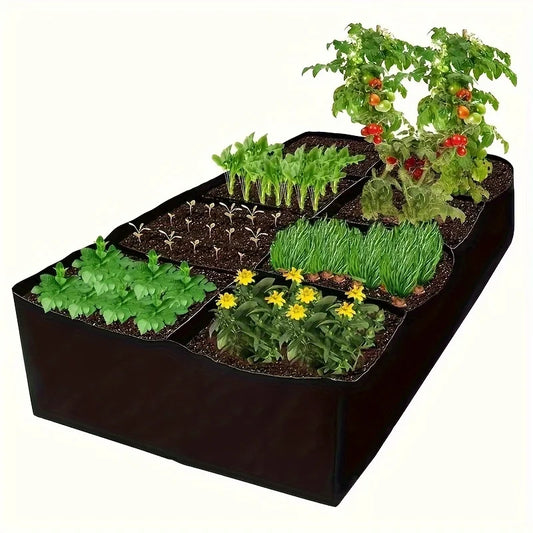3x6FT Breathable Planter Raised Garden Bed, 128 Gallon 8 Grids Plant Grow Bags