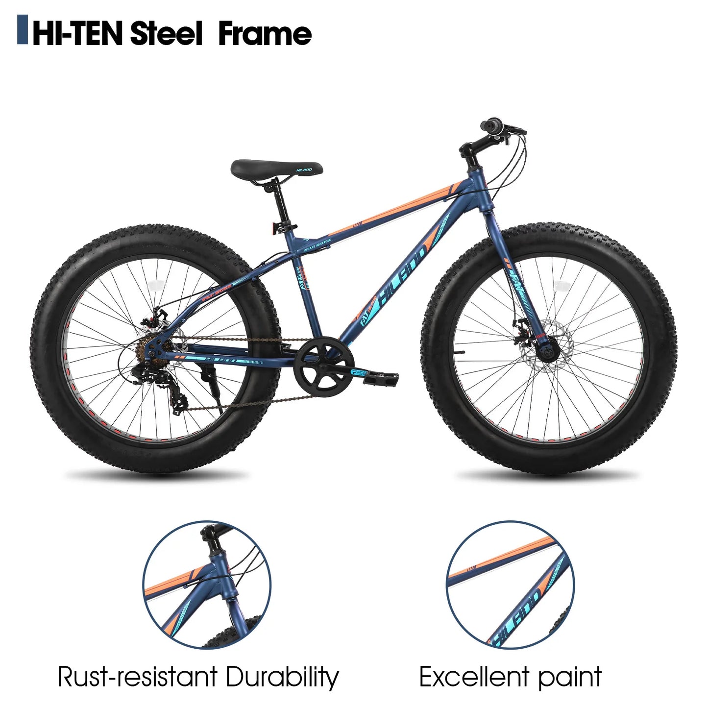 20 Inch Fat Tire Mountain Bike, 7-Speed, Dual-Disc Brake