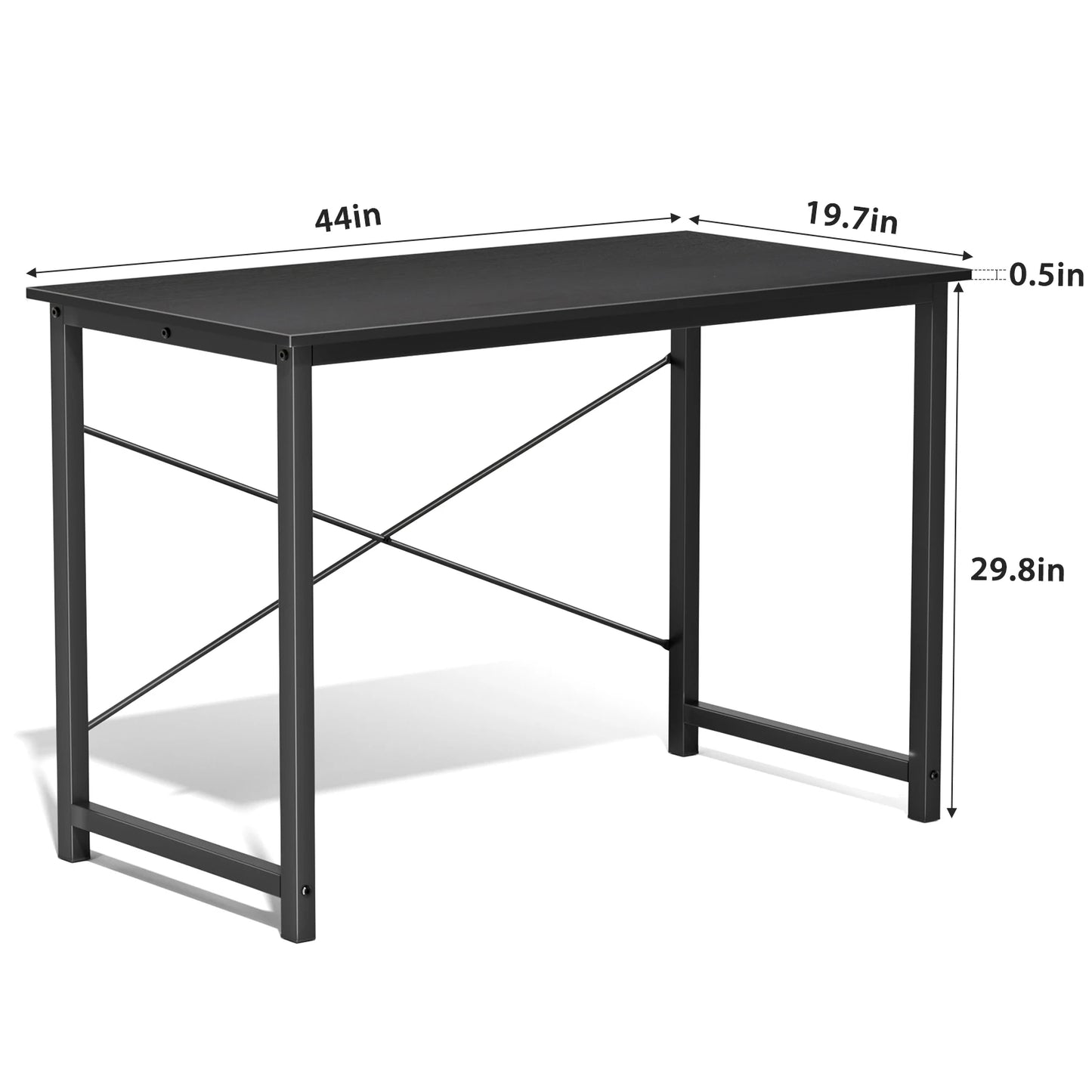 Modern Simple Style Compact Metal Frame Computer, Office, Writing, Study, Gaming Table, Easy Assembly