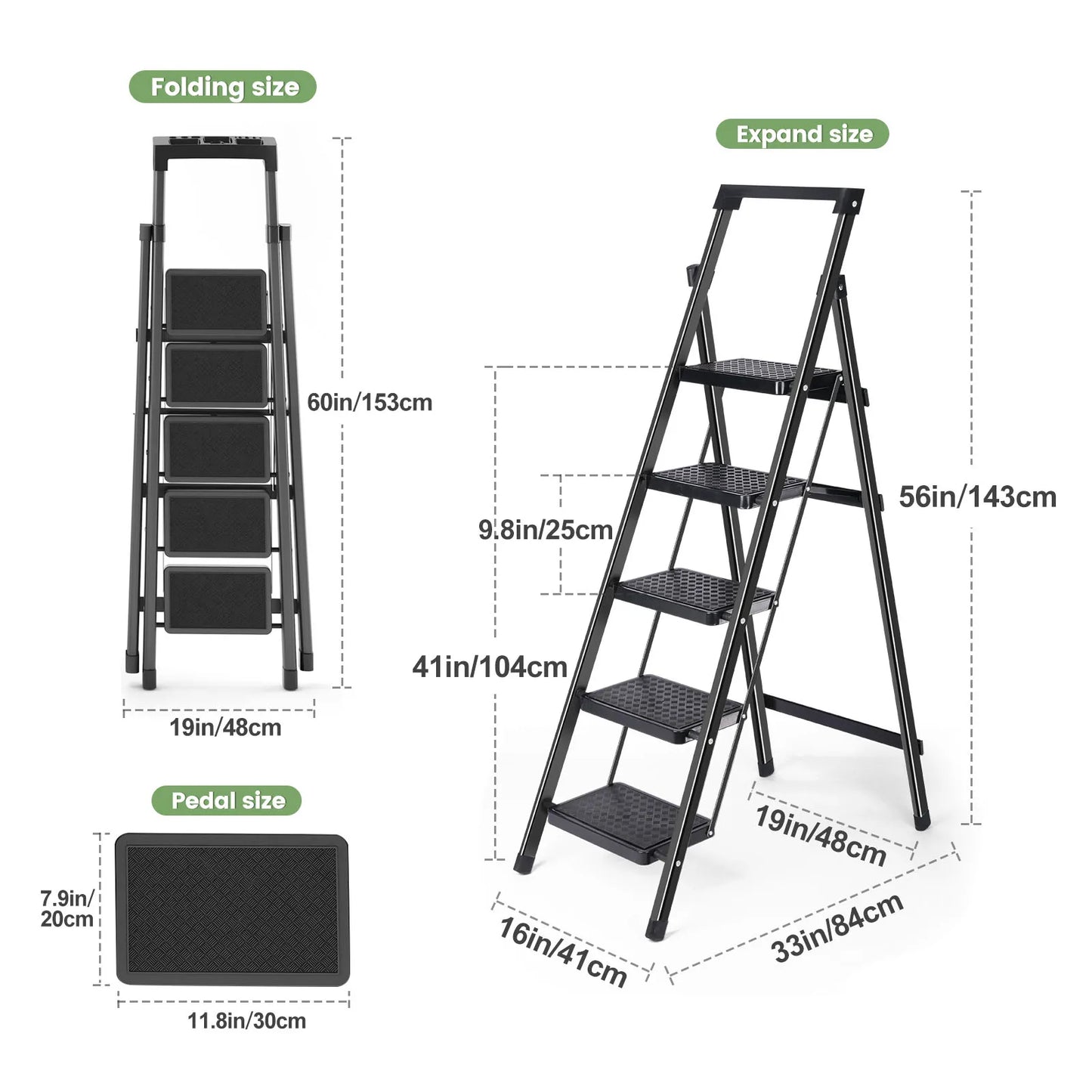 Heavy-Duty Step Ladder with Handrail