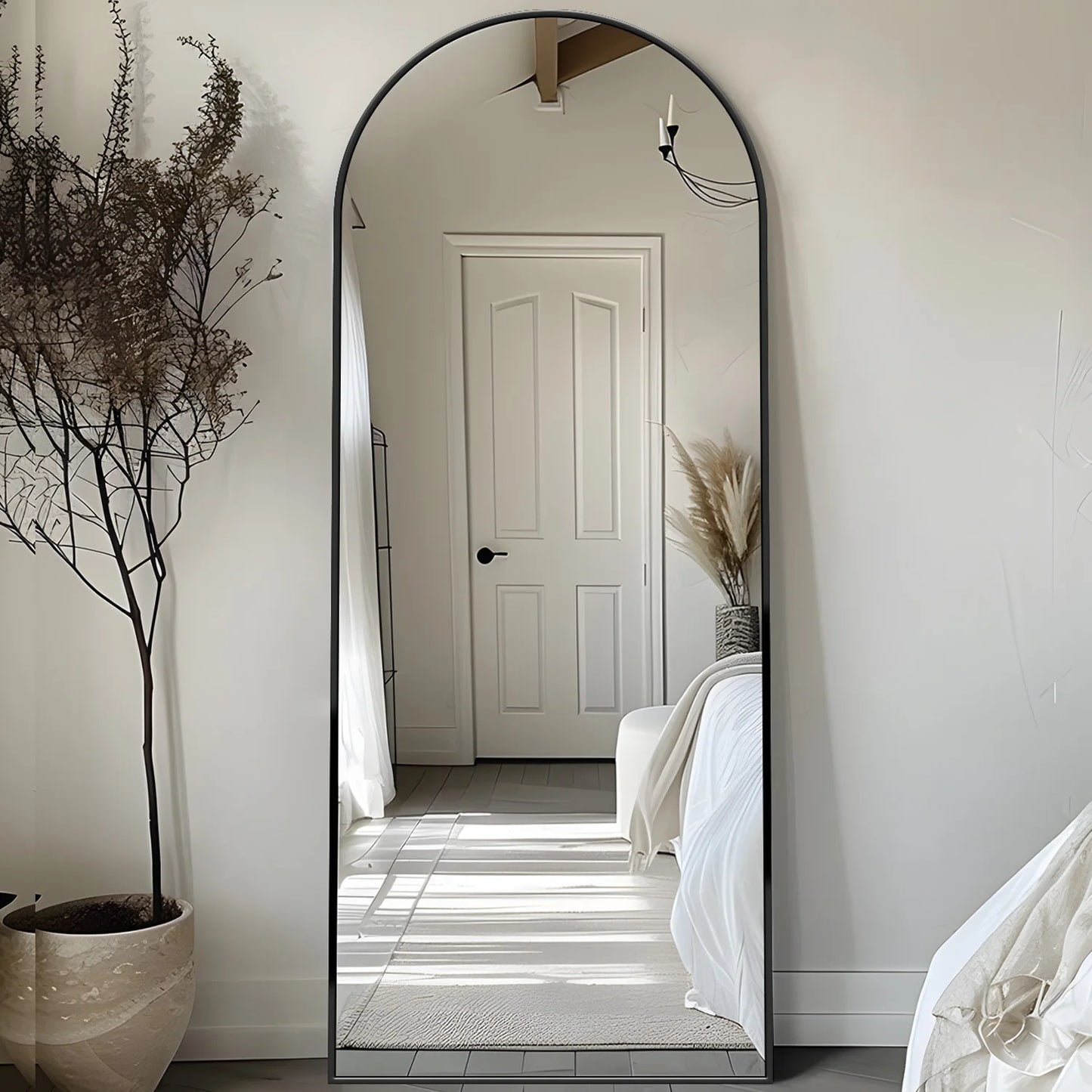 Full Length 58"x18" Rectangular Full Body Mirror with Stand for Bedroom, Living Room