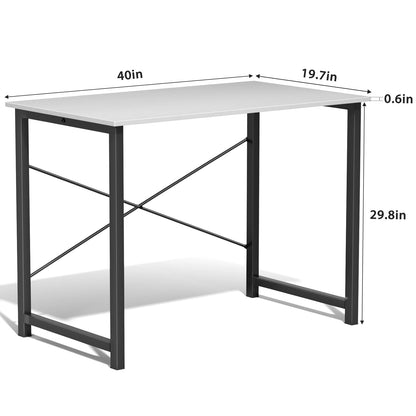 Modern Simple Style Compact Metal Frame Computer, Office, Writing, Study, Gaming Table, Easy Assembly