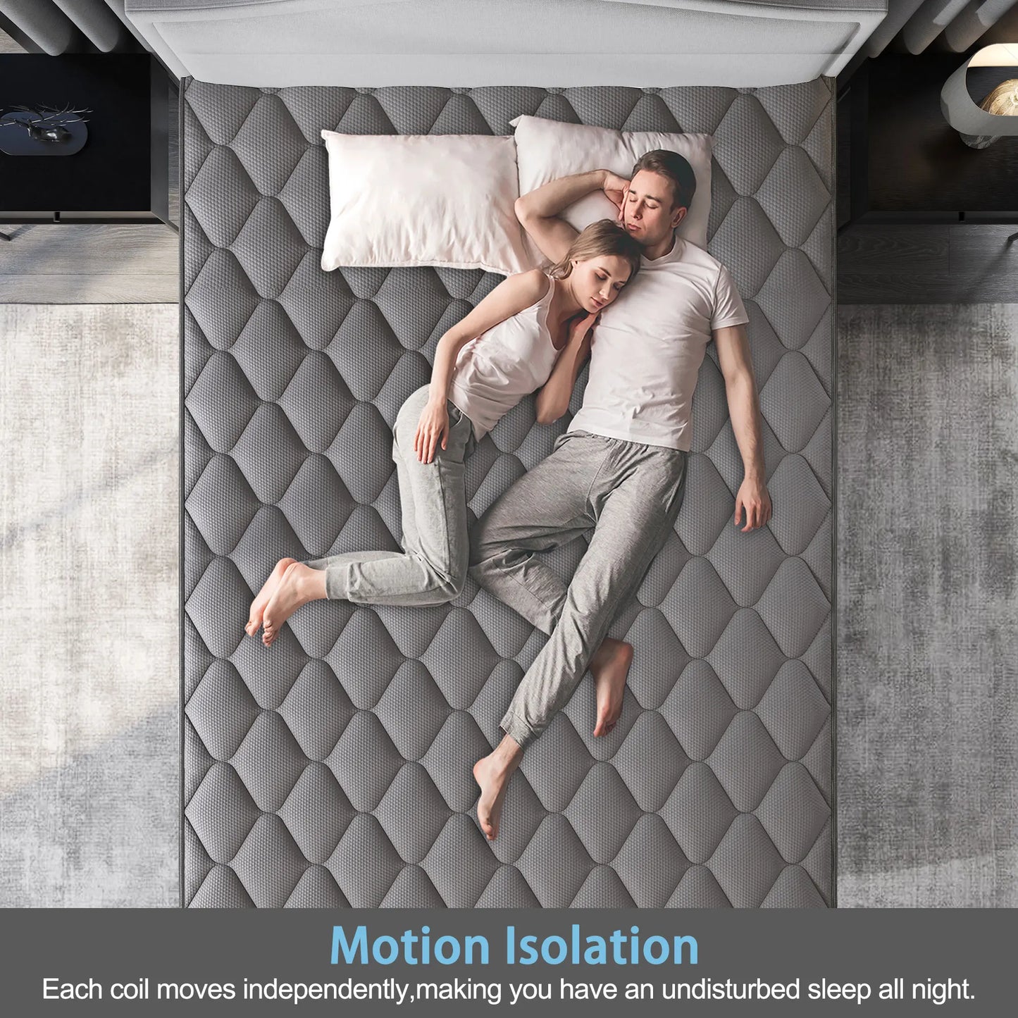 Hybrid Spring Memory Foam Mattress in a Box, 10"12"14"Twin Full Queen King Sizes