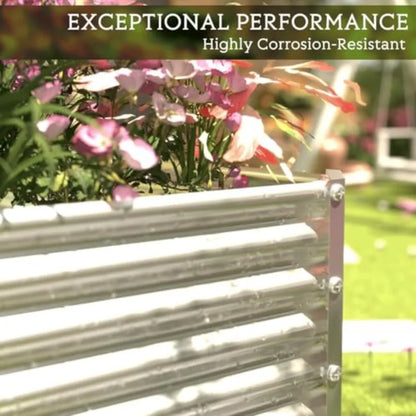 2 Pack Tall 8x3FT Corrugated Galvanized Steel Raised Garden Bed