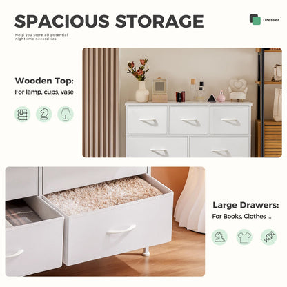 Wardrobes For Bedroom With 5/7/10 White Fabric Drawers For Bedroom Furniture