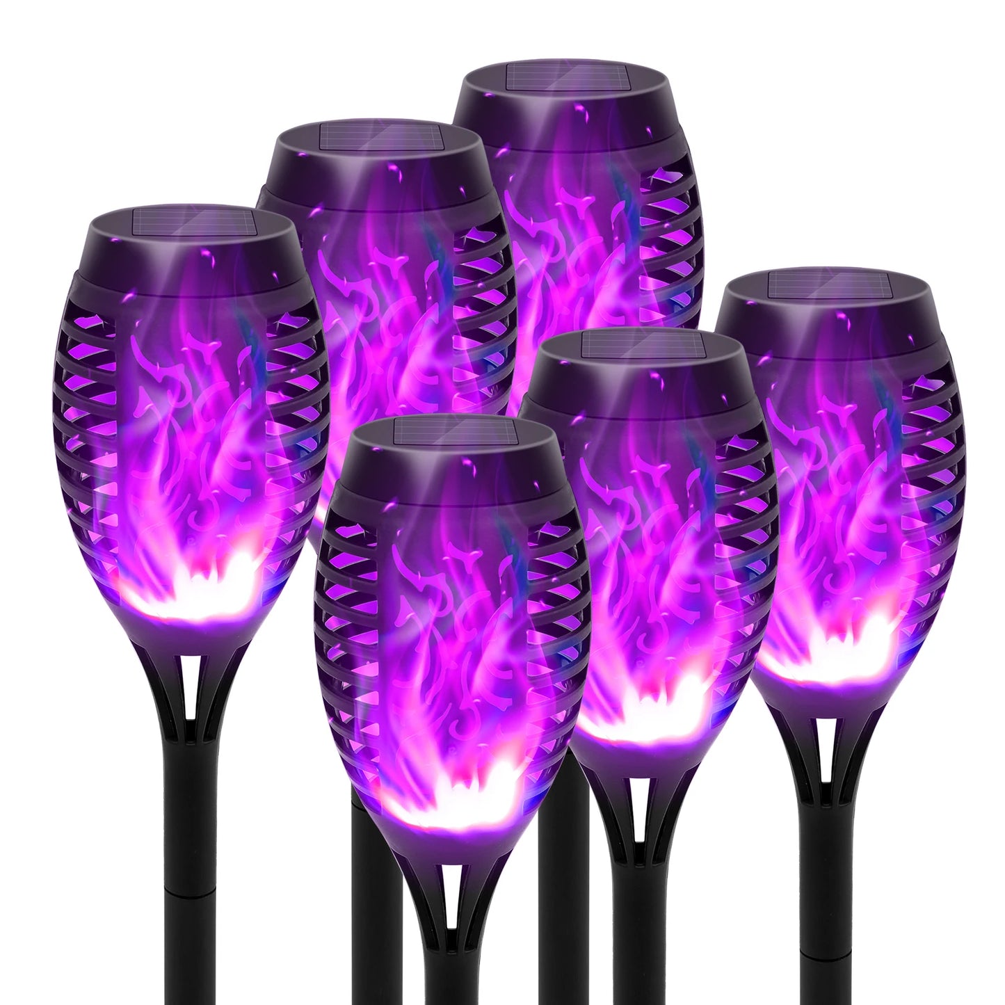 4/6/8/12Pcs Solar Powered Flickering Flame LED Torch Light