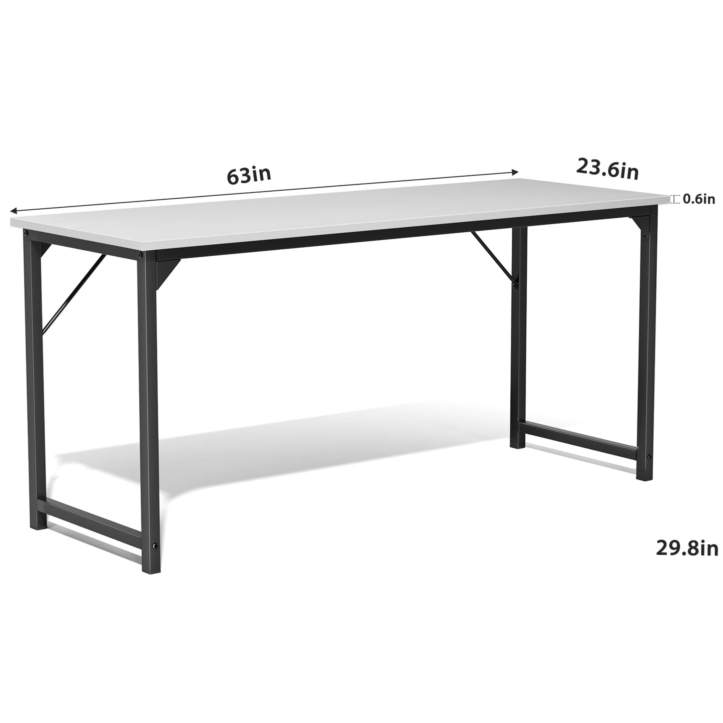 Modern Simple Style Compact Metal Frame Computer, Office, Writing, Study, Gaming Table, Easy Assembly