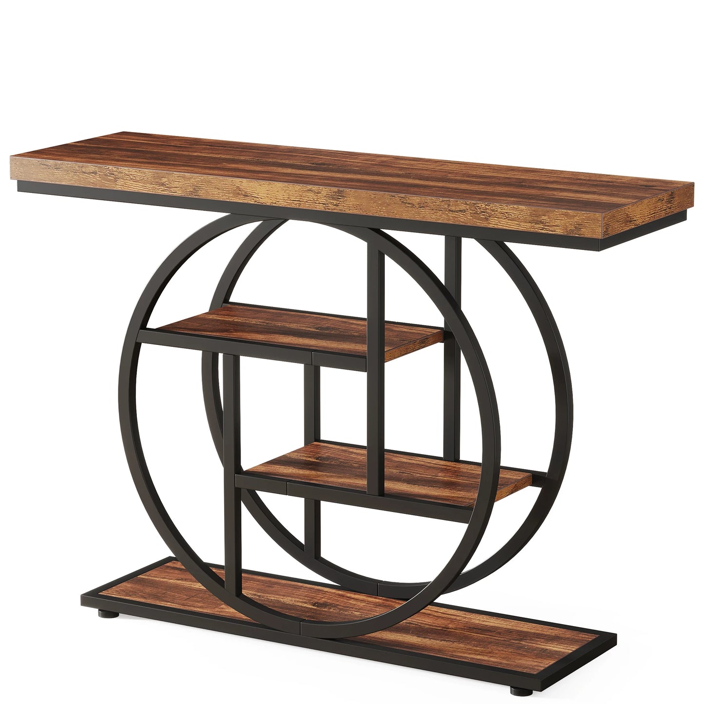 4-Tier Entryway, Console Table, 41.3-Inch Industrial Sofa Table for Living Room