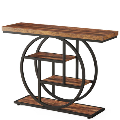 4-Tier Entryway, Console Table, 41.3-Inch Industrial Sofa Table for Living Room