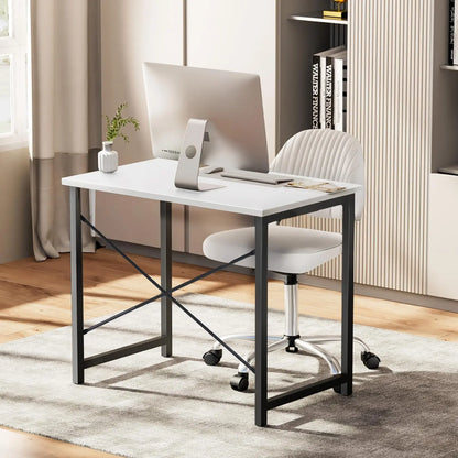 Modern Simple Style Compact Metal Frame Computer, Office, Writing, Study, Gaming Table, Easy Assembly