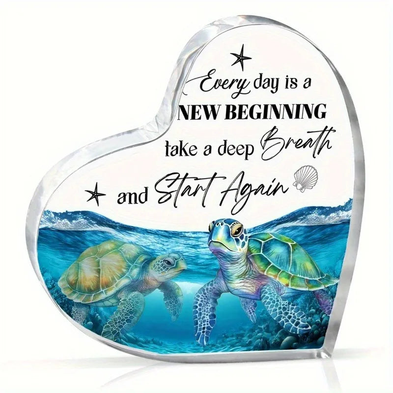 Blue Sea Turtle Acrylic Decor
