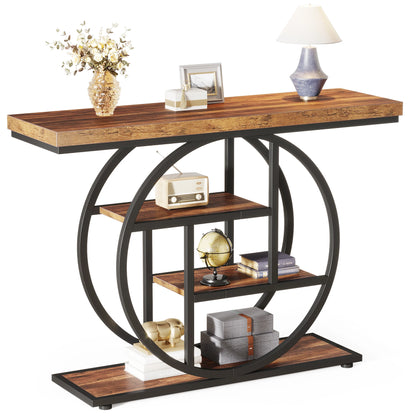 4-Tier Entryway, Console Table, 41.3-Inch Industrial Sofa Table for Living Room