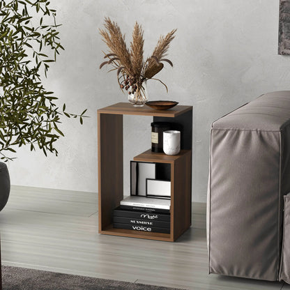 25" High 3-Tier Side Table Black Wengue - Walnut
