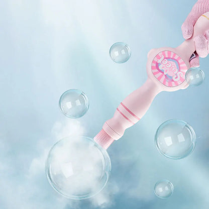 Portable Bubble Maker, Elastic Smoke Bubble Machine, Automatic Bubble Blower for Kids