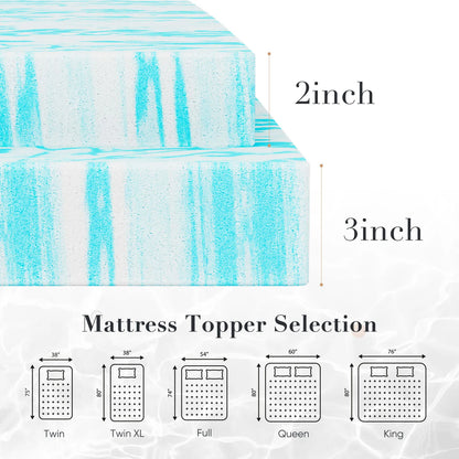 2-3 Inch Cooling Gel Memory Foam Mattress Topper