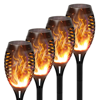 4/6/8/12Pcs Solar Powered Flickering Flame LED Torch Light