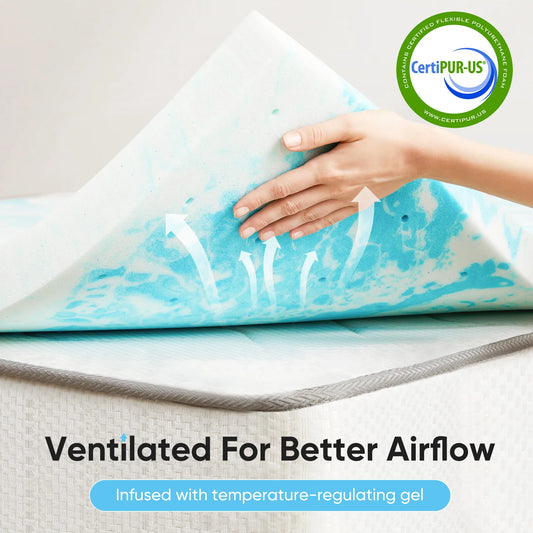 2-3 Inch Cooling Gel Memory Foam Mattress Topper