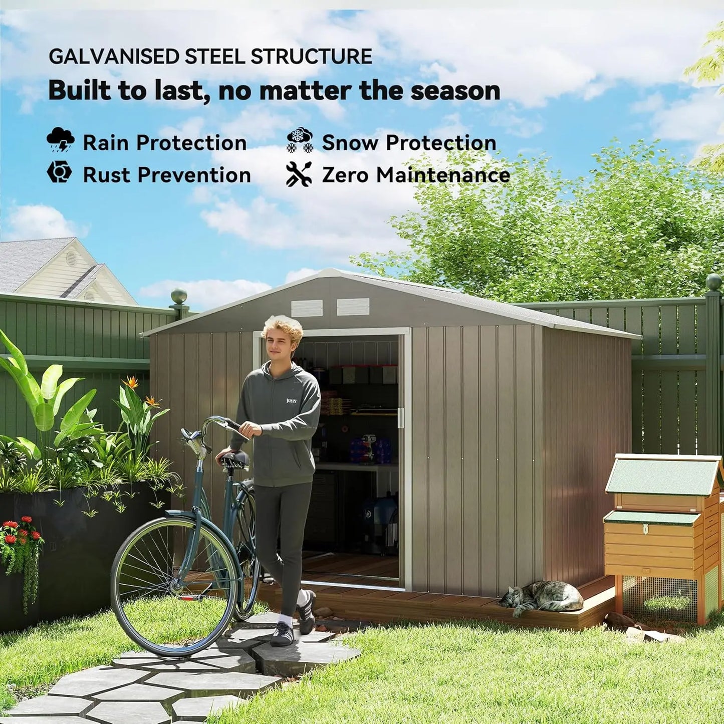 9x6ft Metal Storage And Tool Shed